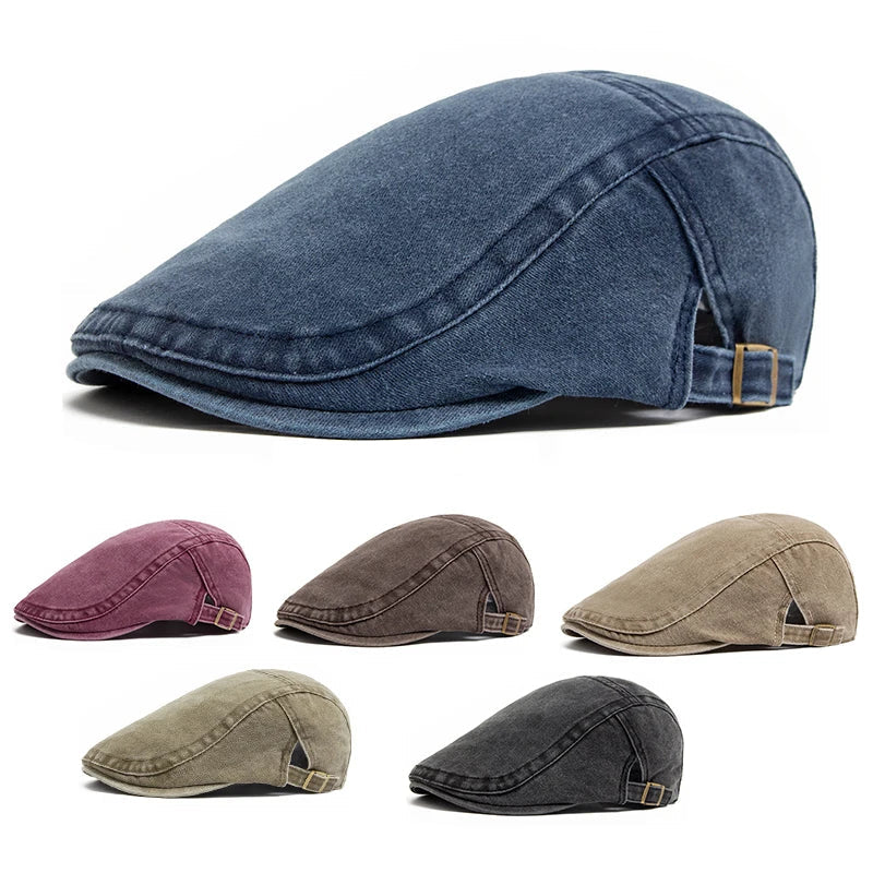 Detailed view of the brim and stitching on the cotton beret