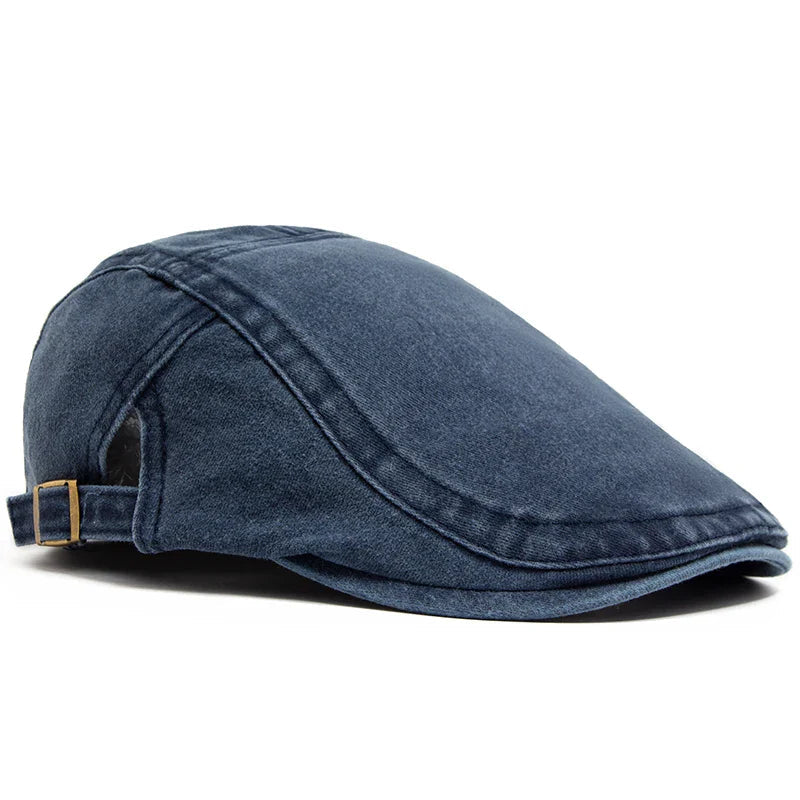 Men's cotton beret paired with a casual vintage outfit