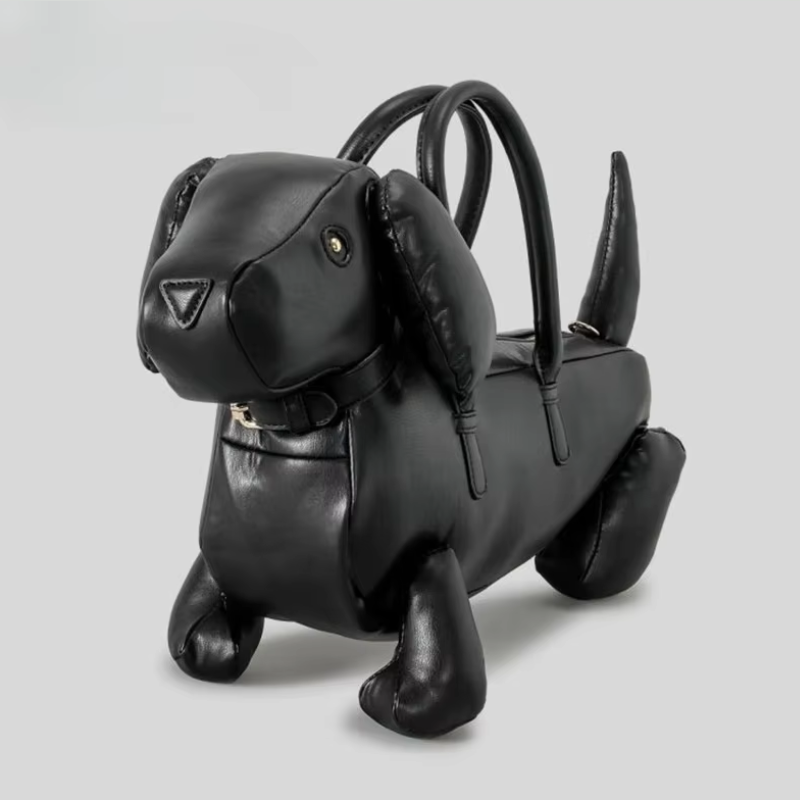 Niccola Verrocchio Playful Dachshund Leather Handbag