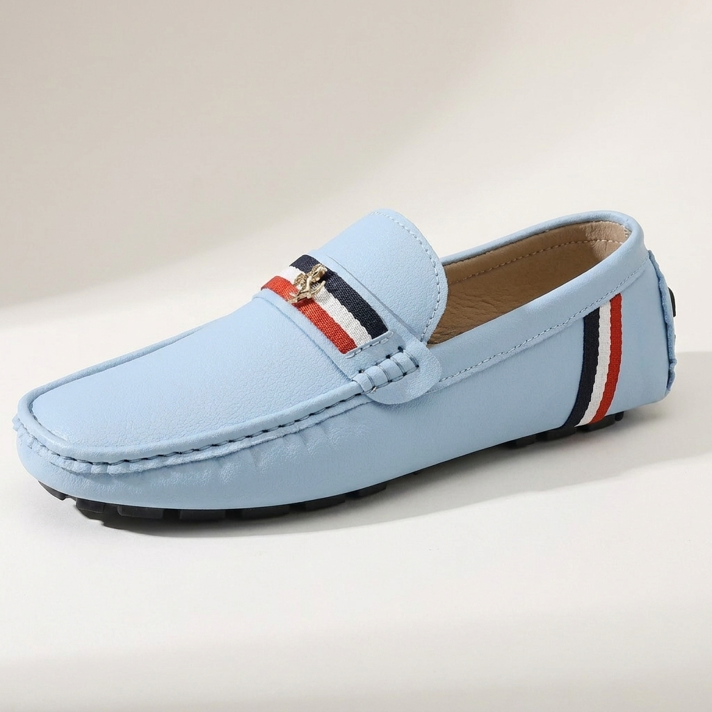 Comfortable Stripe Pattern Slip-On Loafers Men’s