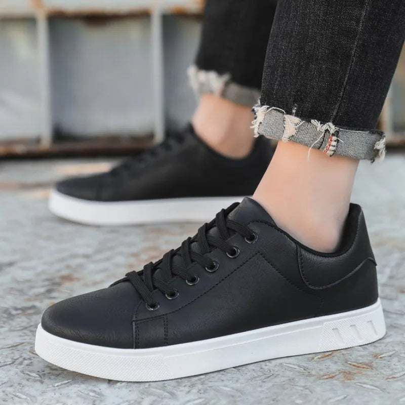 Men's Vegan Leather Lace-Up Shoes Lightweight Classic Footwear