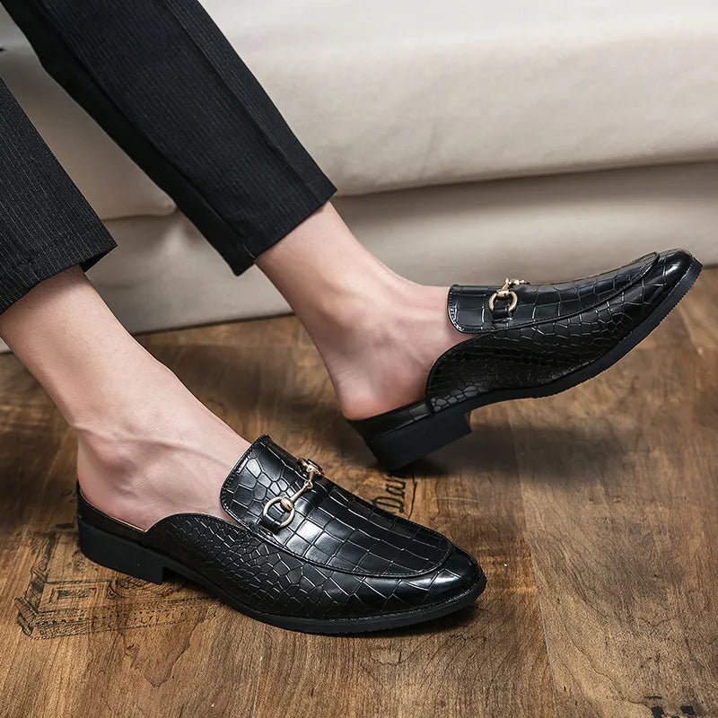 Alexis Castagno Leather Elegant Slippers