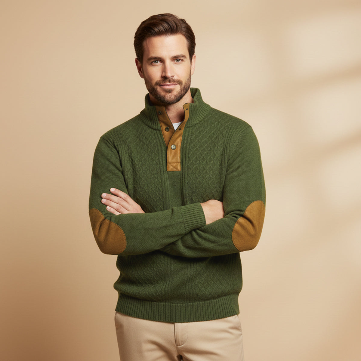 Cardigan displayed as an easy layering piece