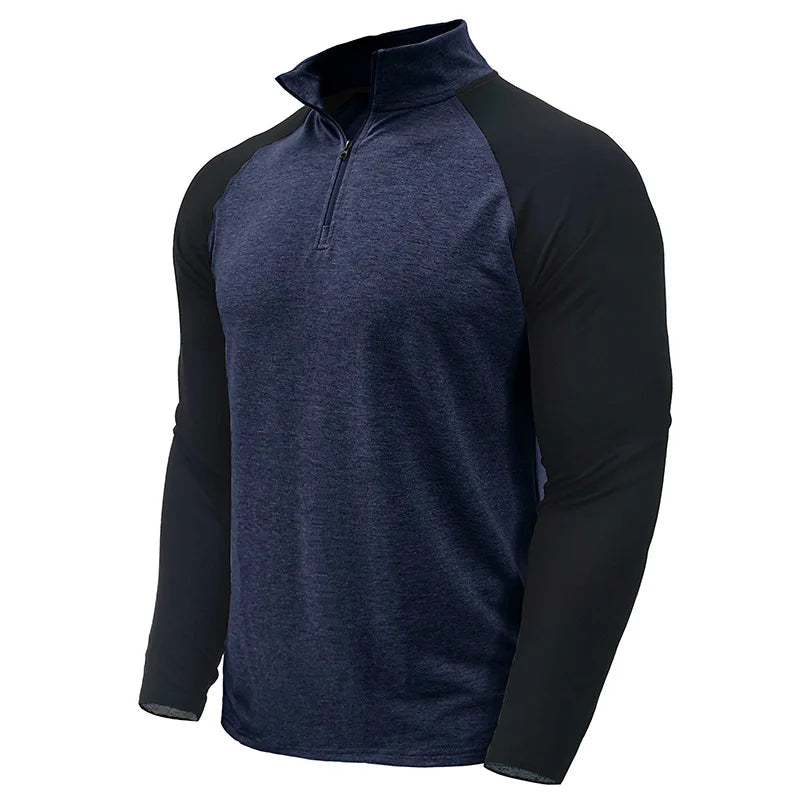 Men's Color Block Quarter Zip Pullover Shirt