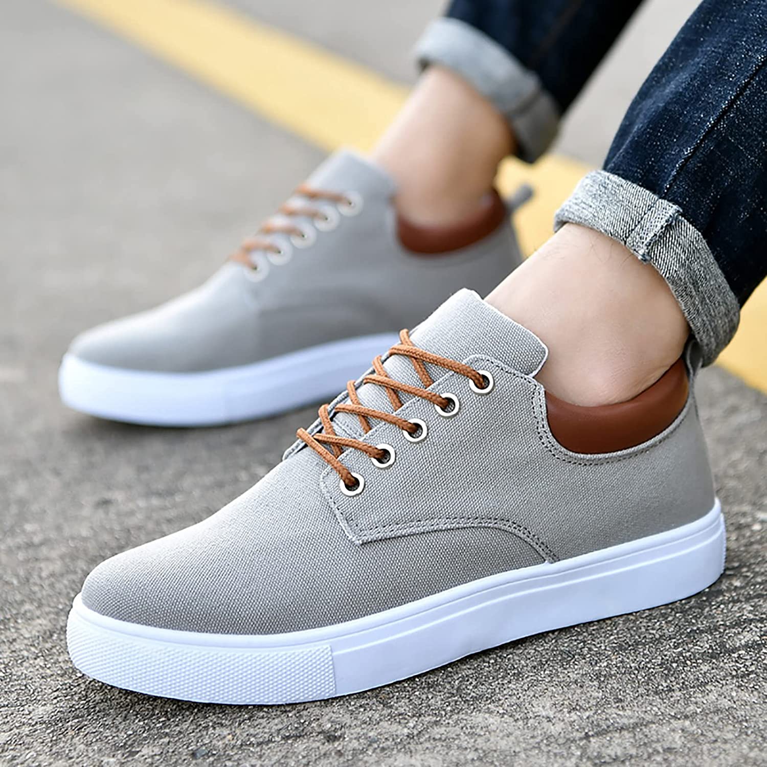 Men's Canvas Slip-On Sneakers Comfortable Trainers