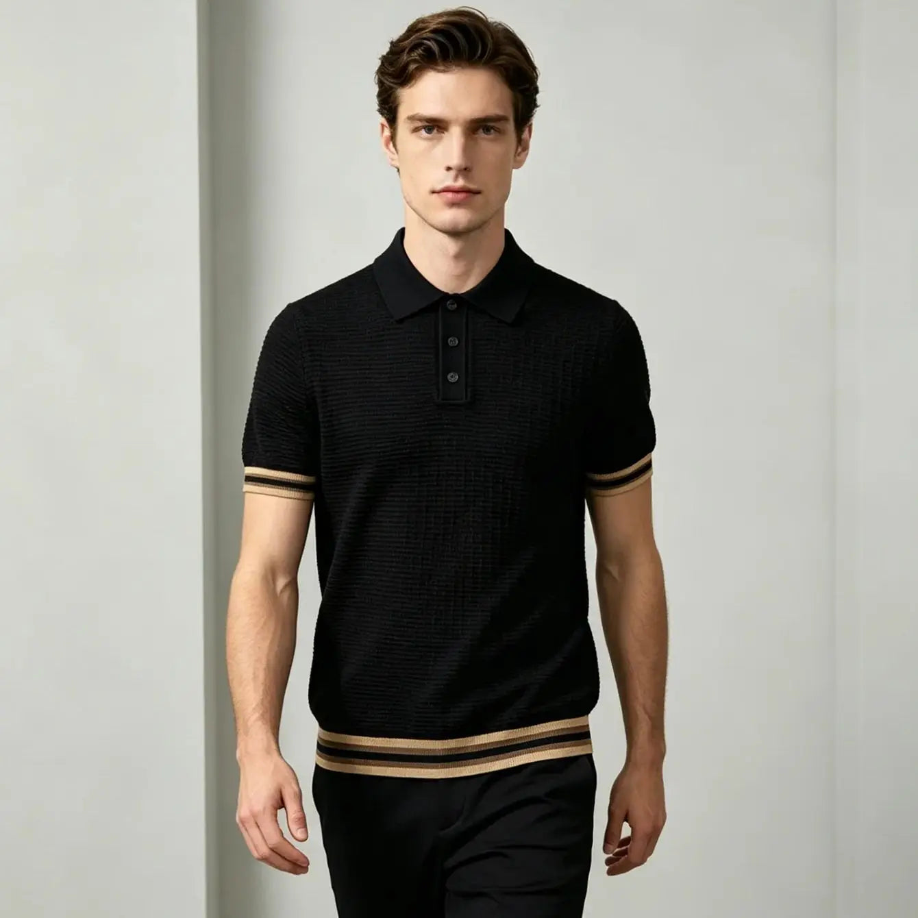 Men's Lightweight Breathable Polo Shirt Black