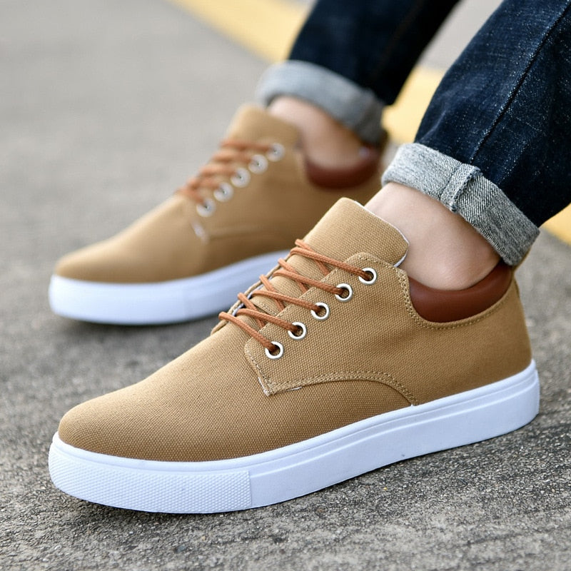 Men's Canvas Slip-On Sneakers Comfortable Trainers