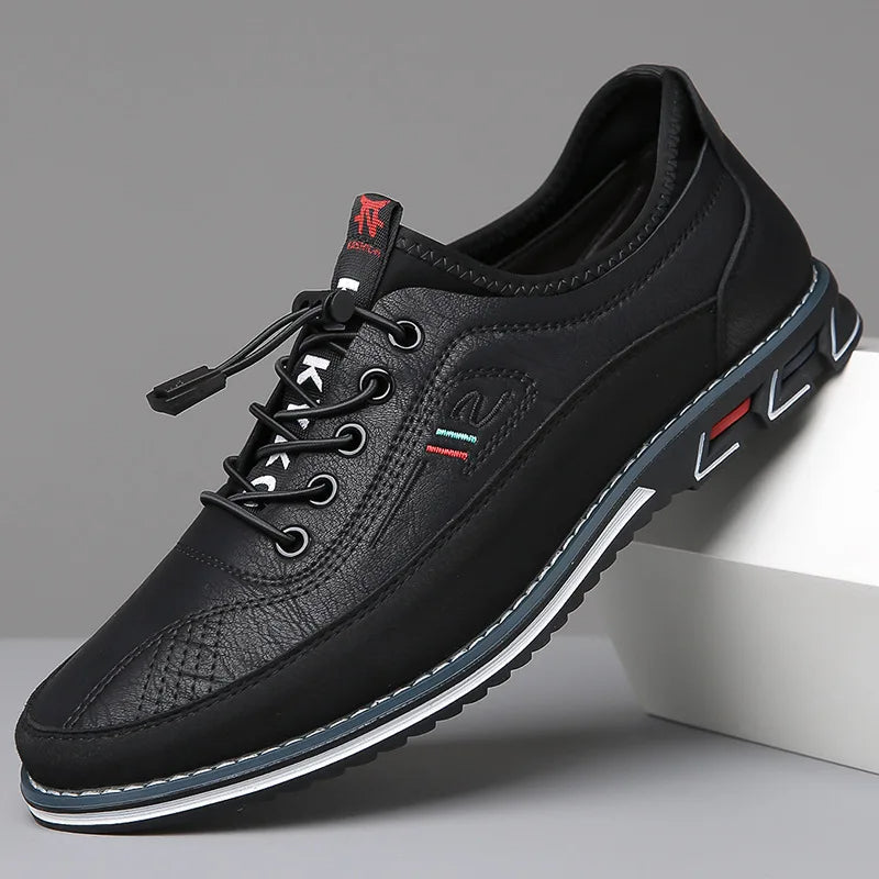 Men's Vegan PU Leather Lace-Up Shoes