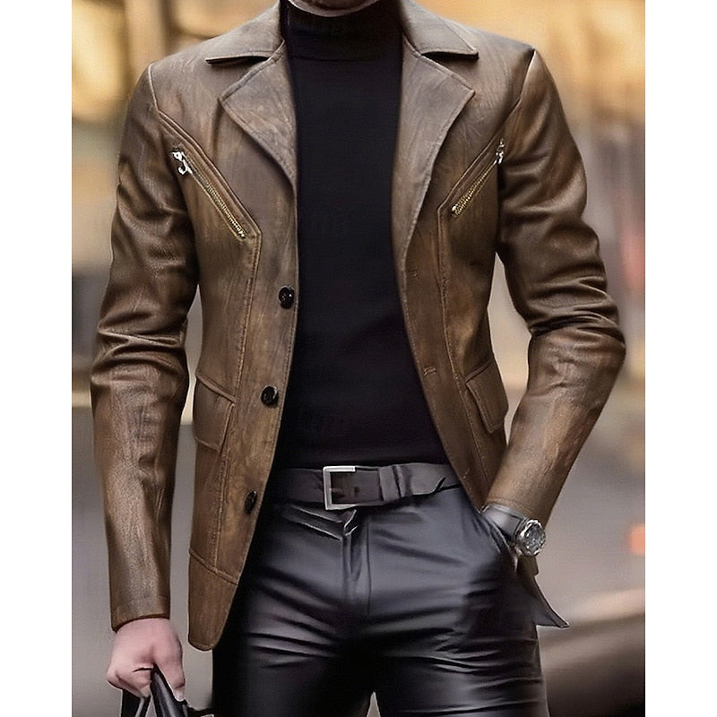 Classic women's blazer shown from the front with a structured lapel collar