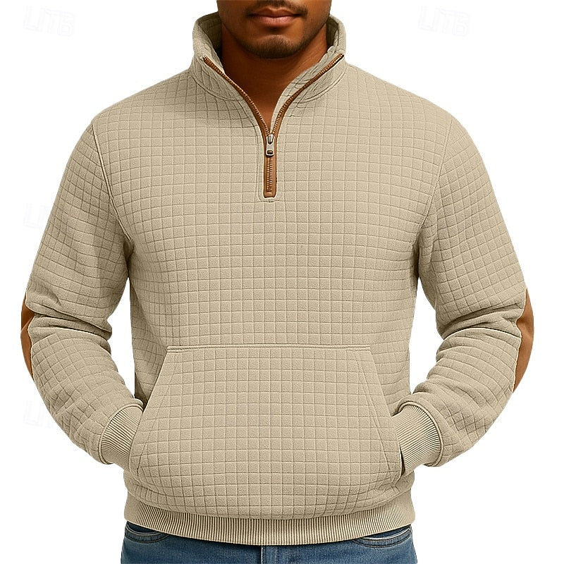 Textured Quarter Zip Sweatshirt