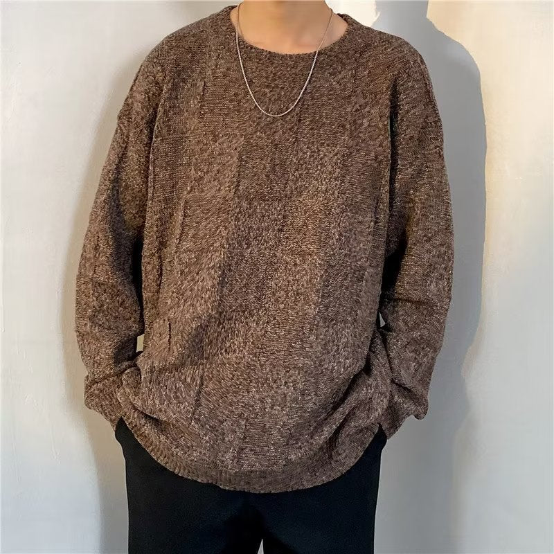 Men's Diamond Pattern Long Sleeve Sweater