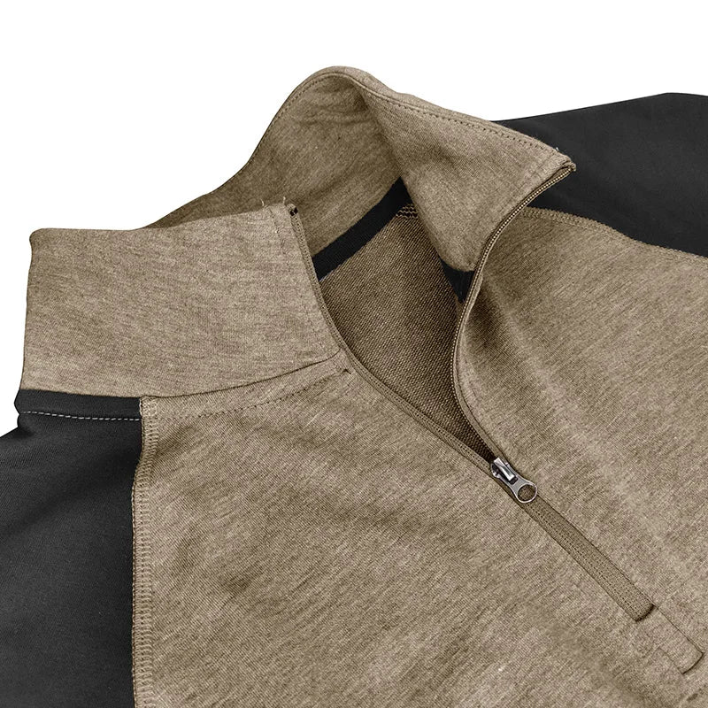 Men's Color Block Quarter Zip Pullover Shirt