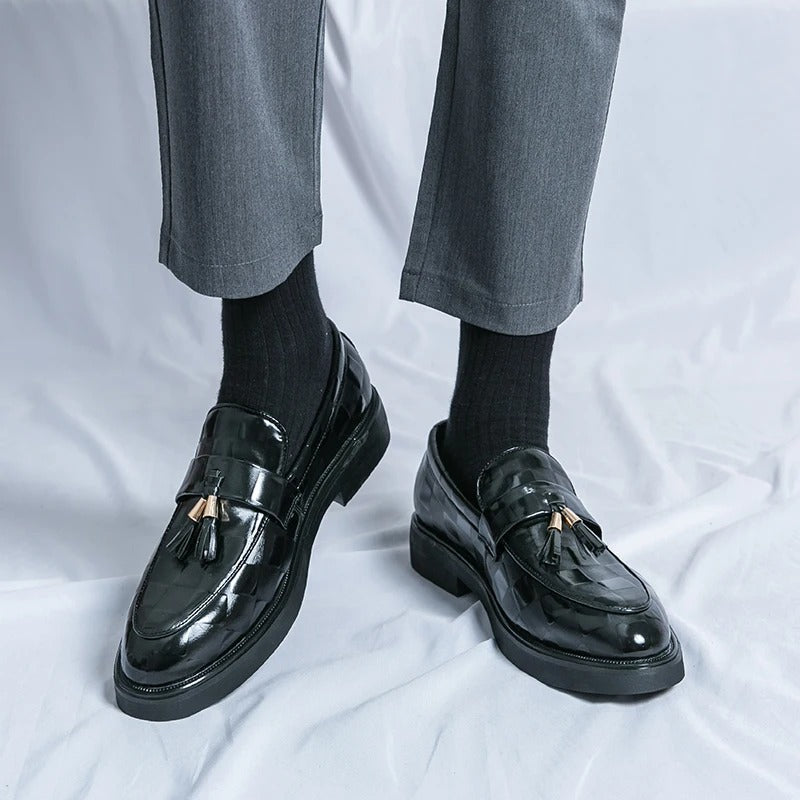 Men's Leather Formal Moccasins Black and Brown