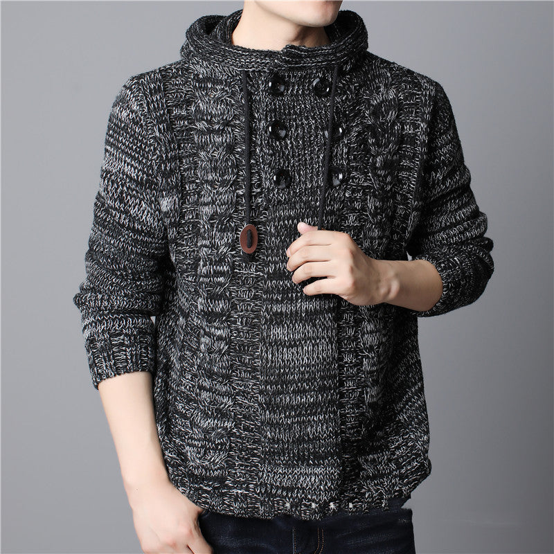 Men's Thick Knit Hooded Sweater