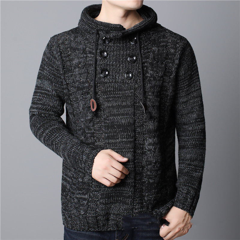 Men's Thick Knit Hooded Sweater