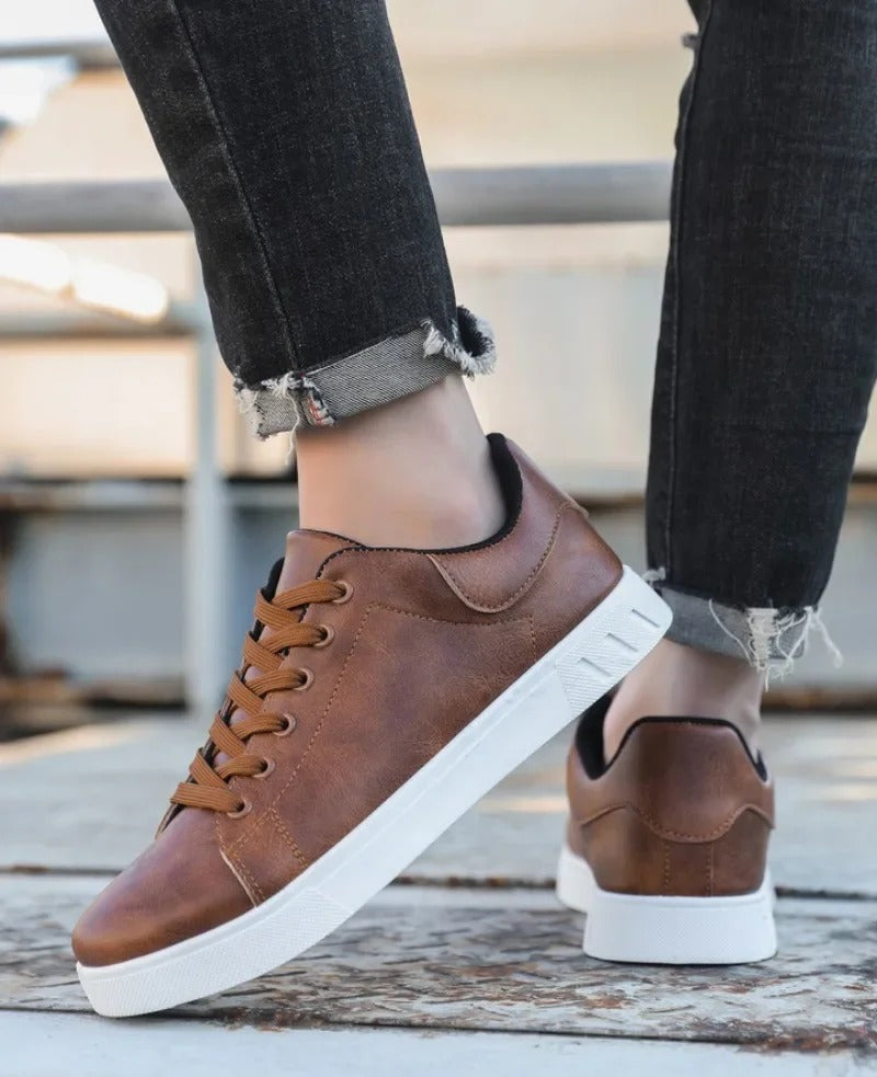 Men's Classic Leather-Look Sneaker Black