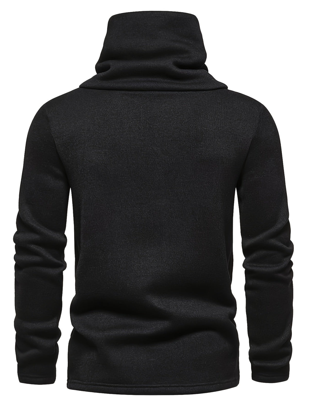 Full product view of a men's relaxed-fit shawl collar sweater