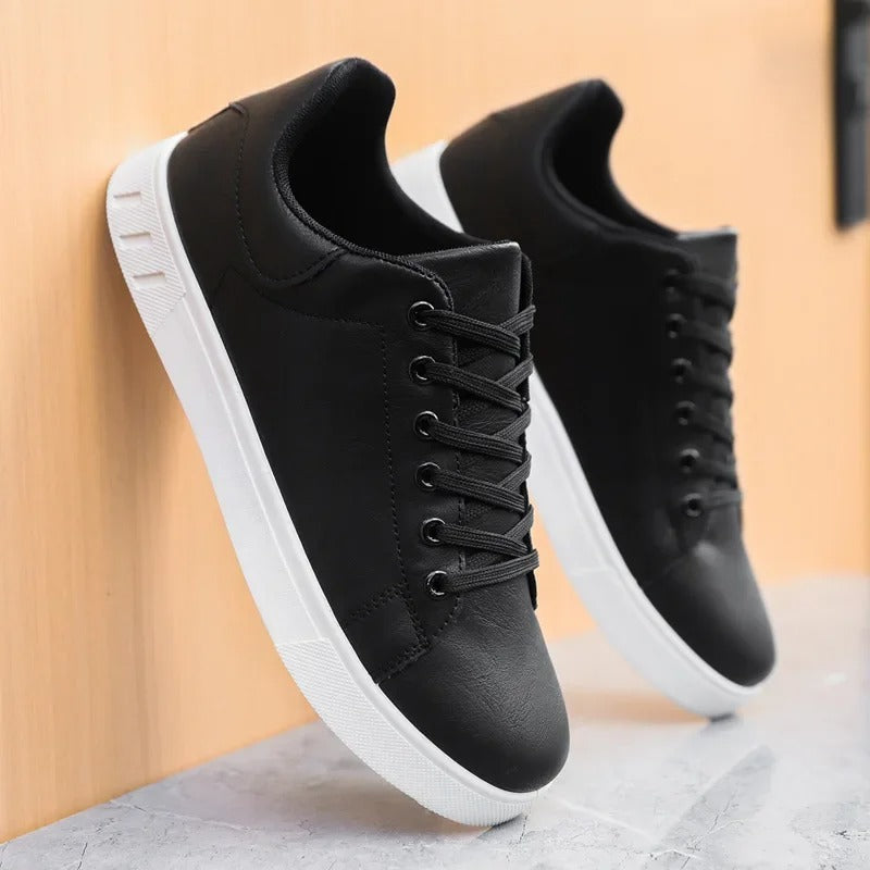 Men's Classic Leather-Look Sneaker Black