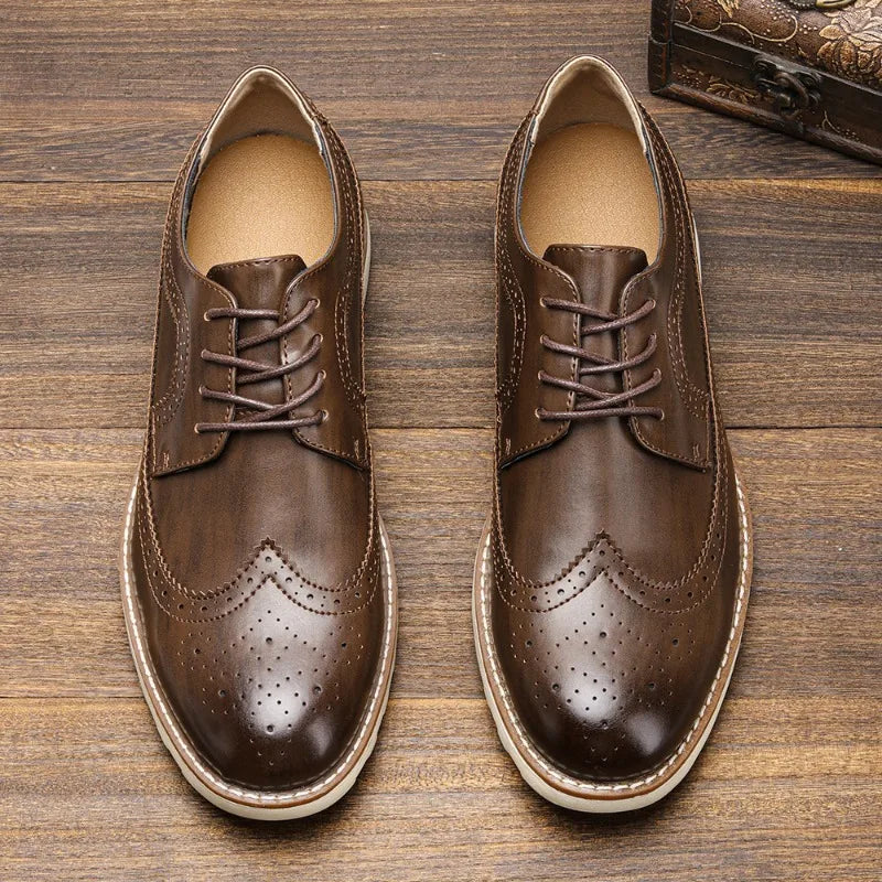 Men's Classic Leather Dress Shoes Brown