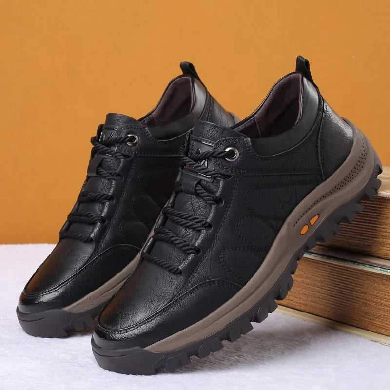 Men's Hand-Stitched Leather Casual Shoes Brown