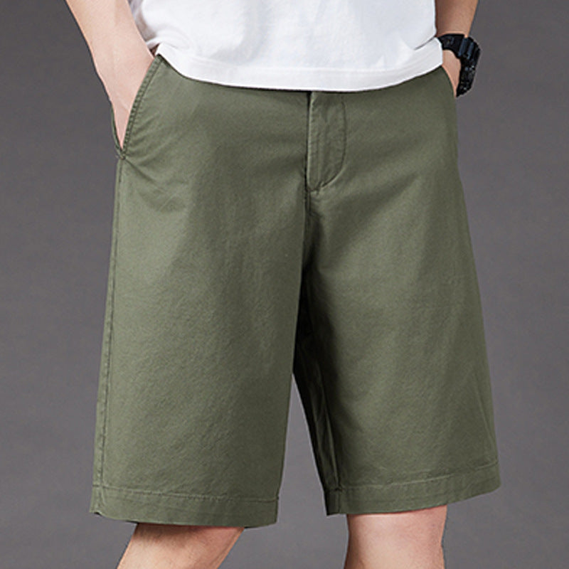 Men's Mid-Rise Wide-Leg Knee-Length Shorts