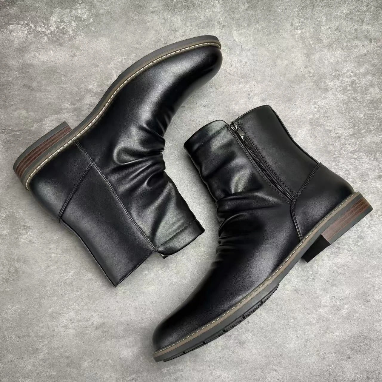 Lorenzo Veronese Leather Zipped Boots