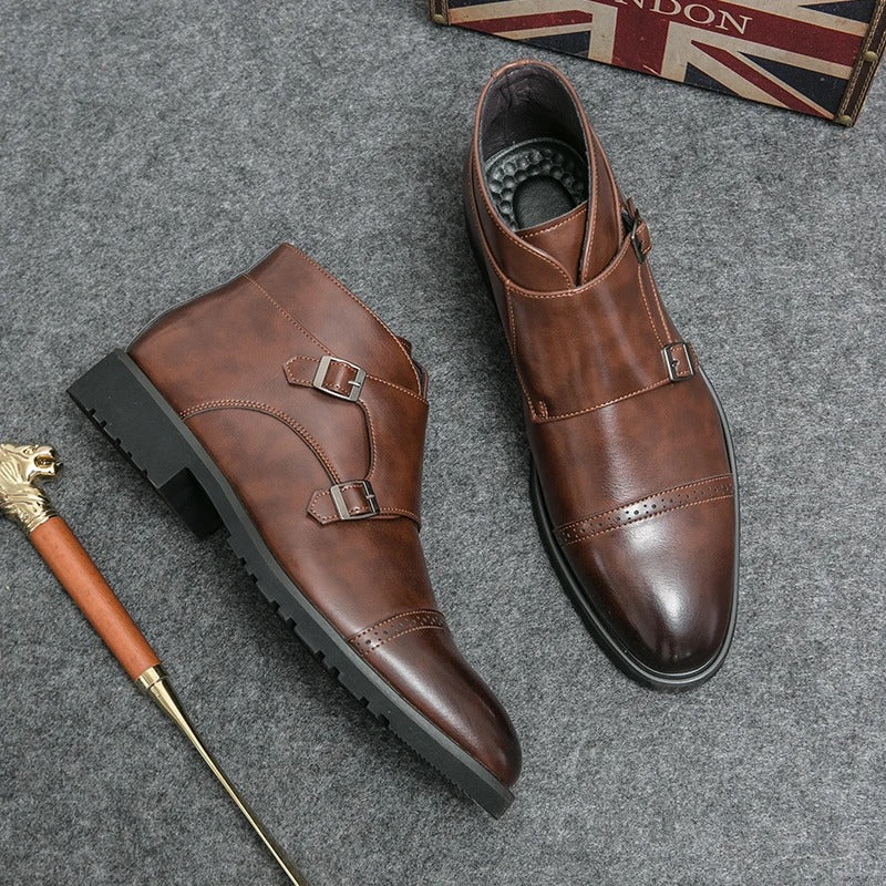 Luca Moreno Leather Double-monk Strap Boots