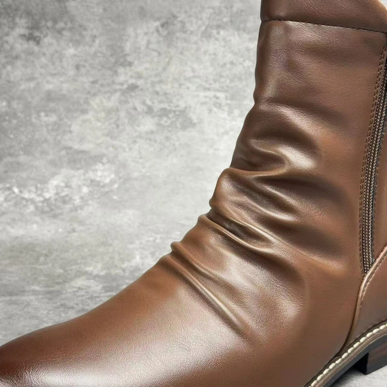 Lorenzo Veronese Leather Zipped Boots