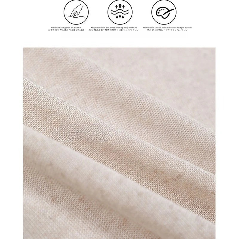 Men's Lyocell Linen Knitted Crew Neck T-Shirt Breathable