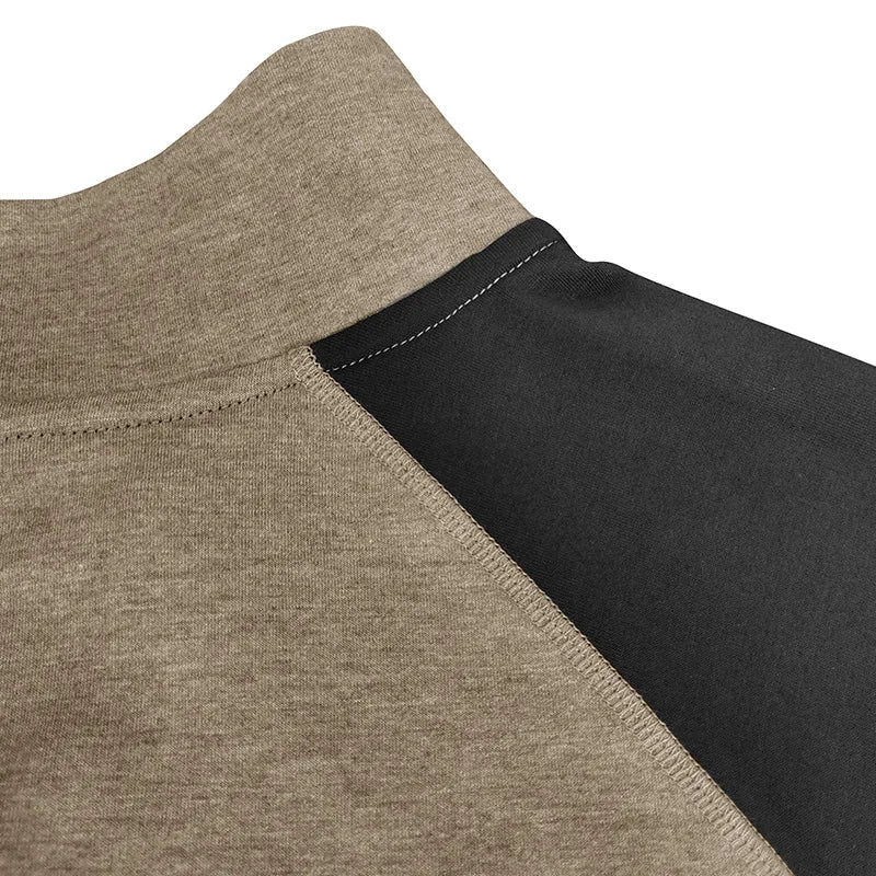 Men's Color Block Quarter Zip Pullover Shirt