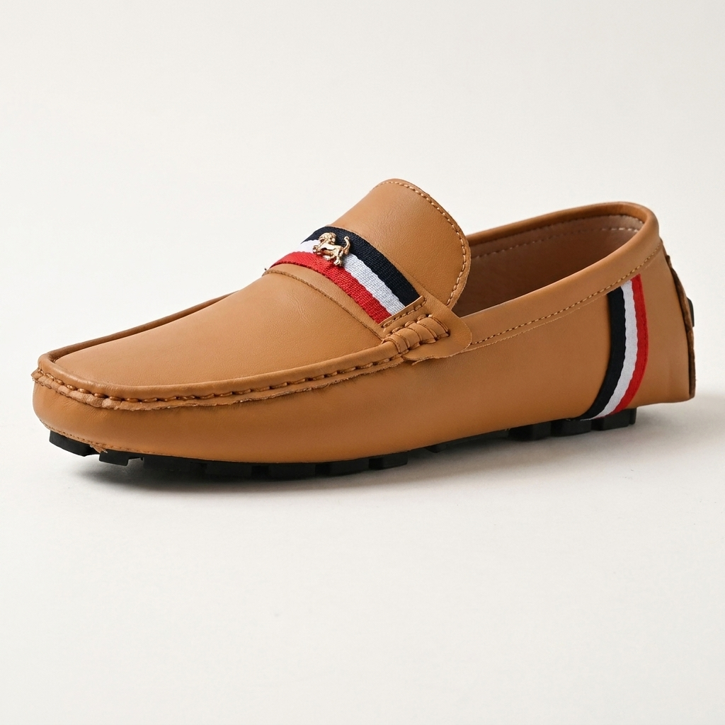Comfortable Stripe Pattern Slip-On Loafers Men’s
