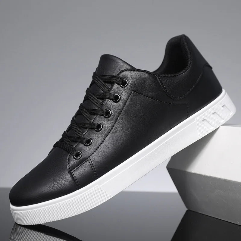 Men's Vegan Leather Lace-Up Shoes Lightweight Classic Footwear