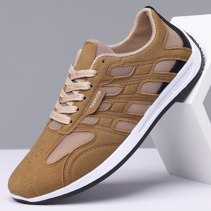 Suede casual sneakers shown from the side