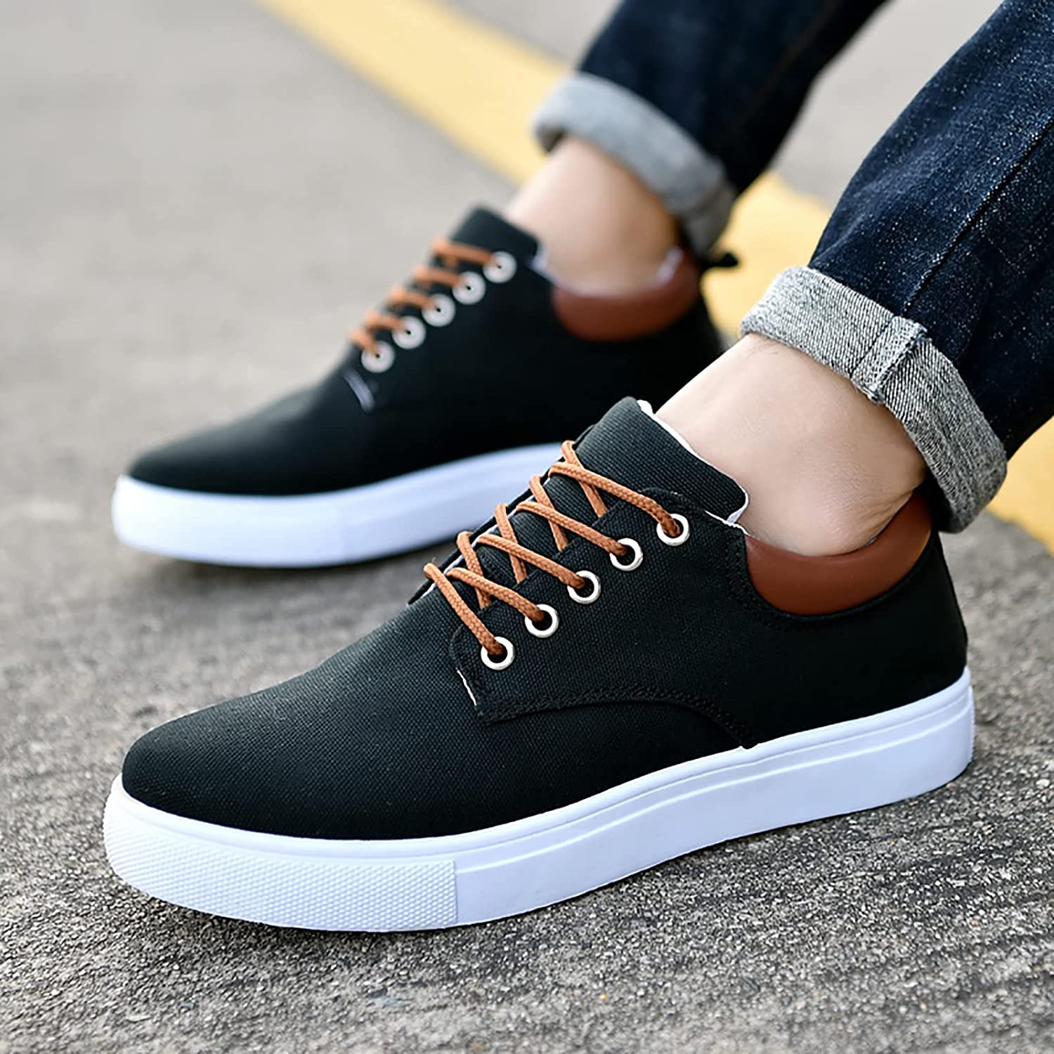 Men's Canvas Slip-On Sneakers Comfortable Trainers