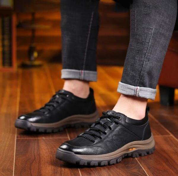 Men's Hand-Stitched Leather Casual Shoes Brown