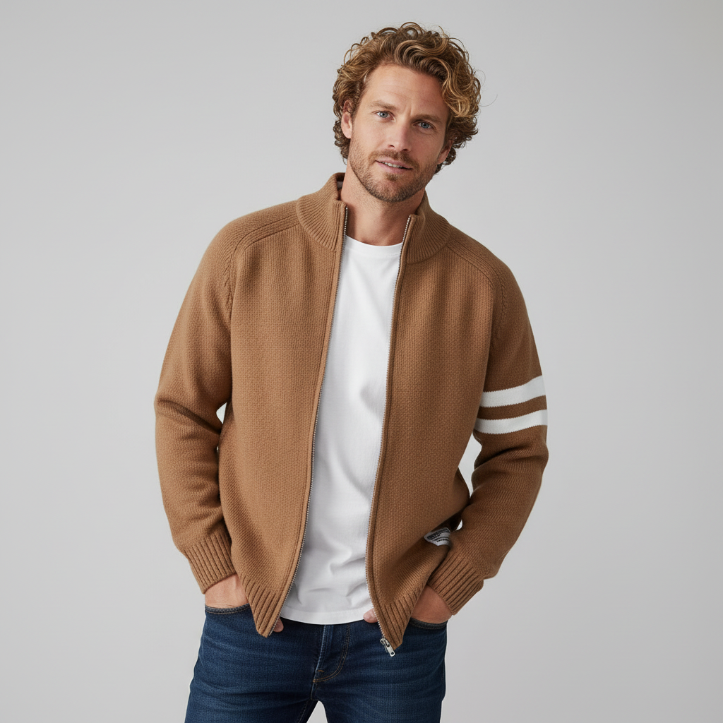 Knit Zip Sweater shown from the front