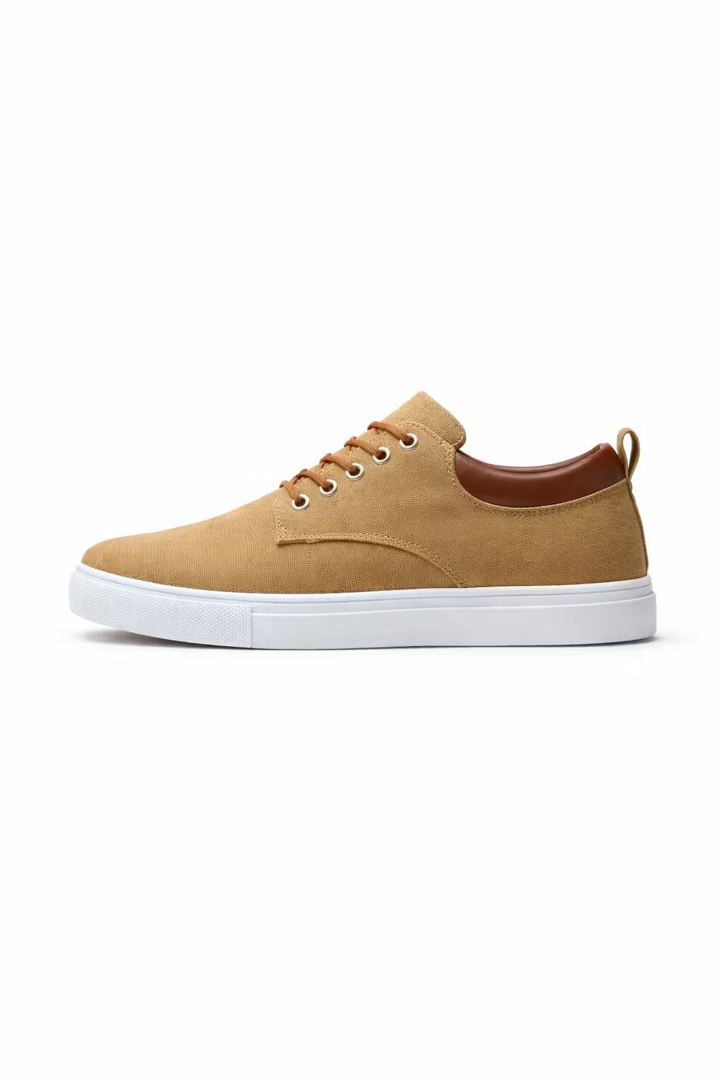Front view of men's low top lace up sneakers