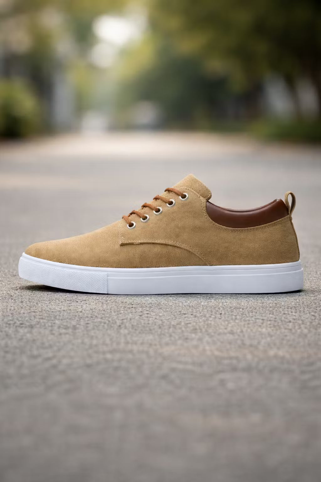 Close-up of the lace-up fastening on men's sneakers