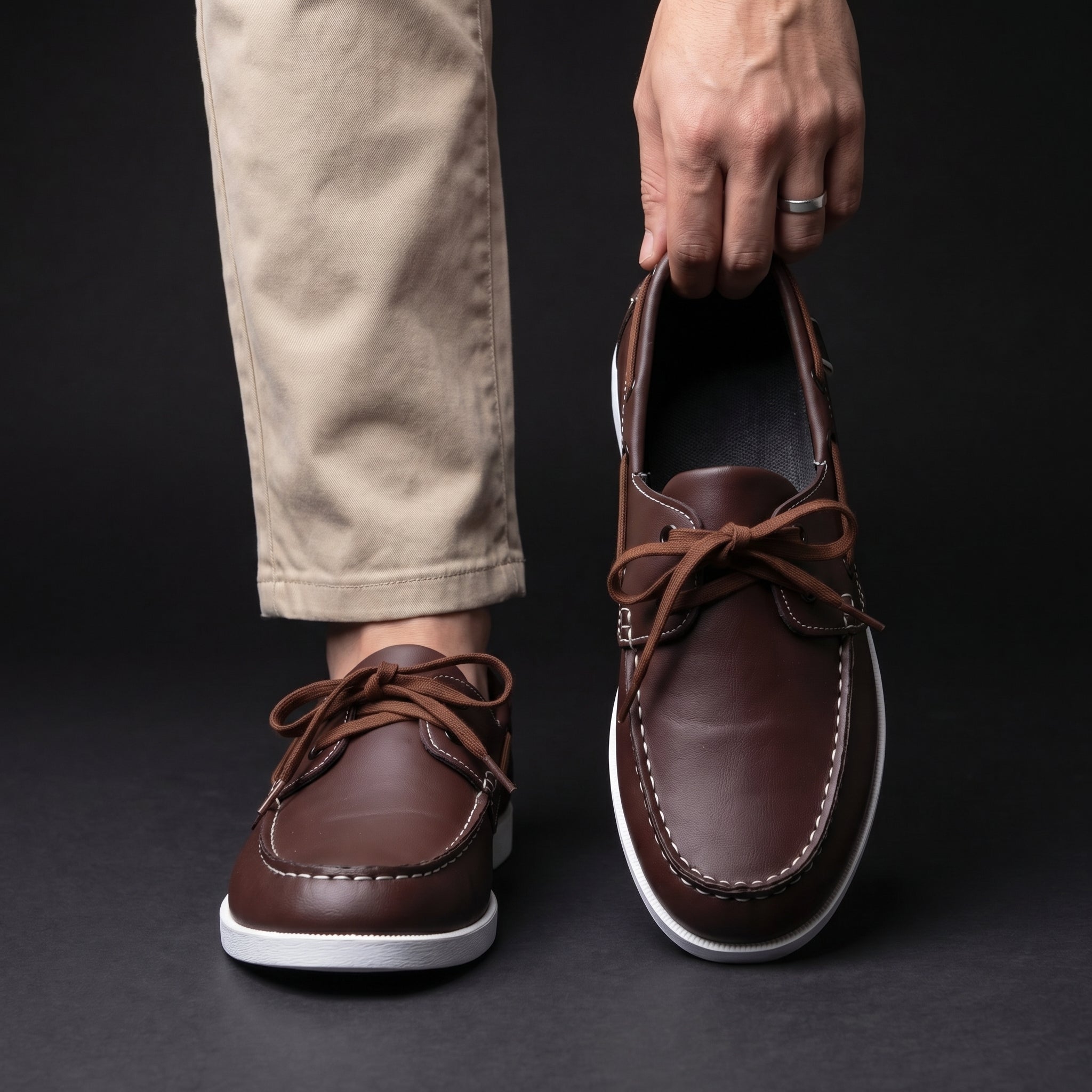 Close-up of the cushioned footbed inside the loafers