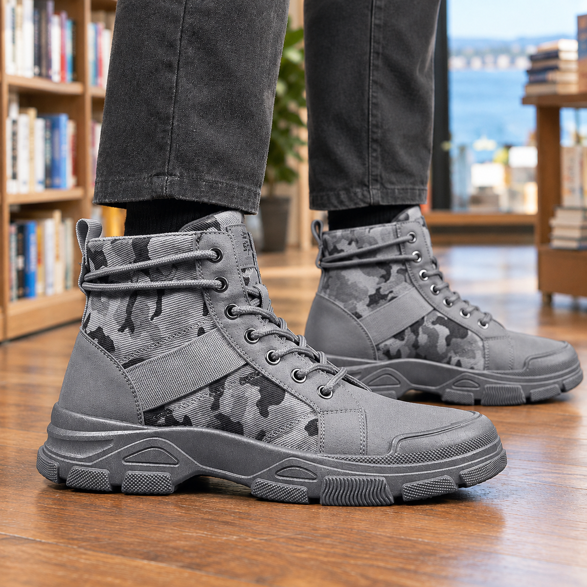 Camouflage Lace Up Combat Boots