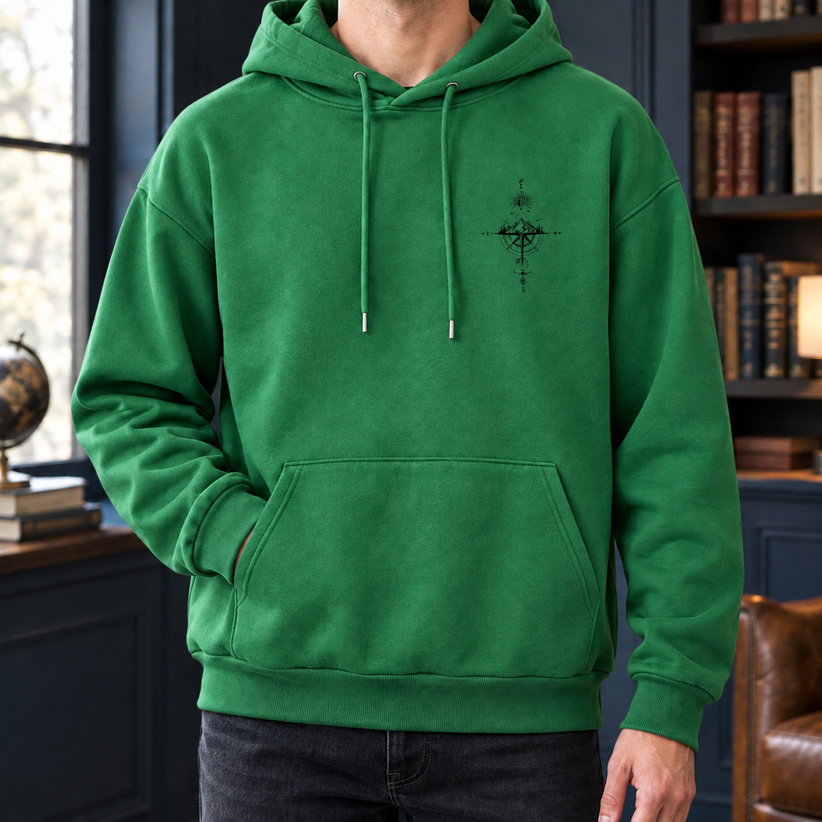 Relaxed Cotton Blend Graphic Hoodie