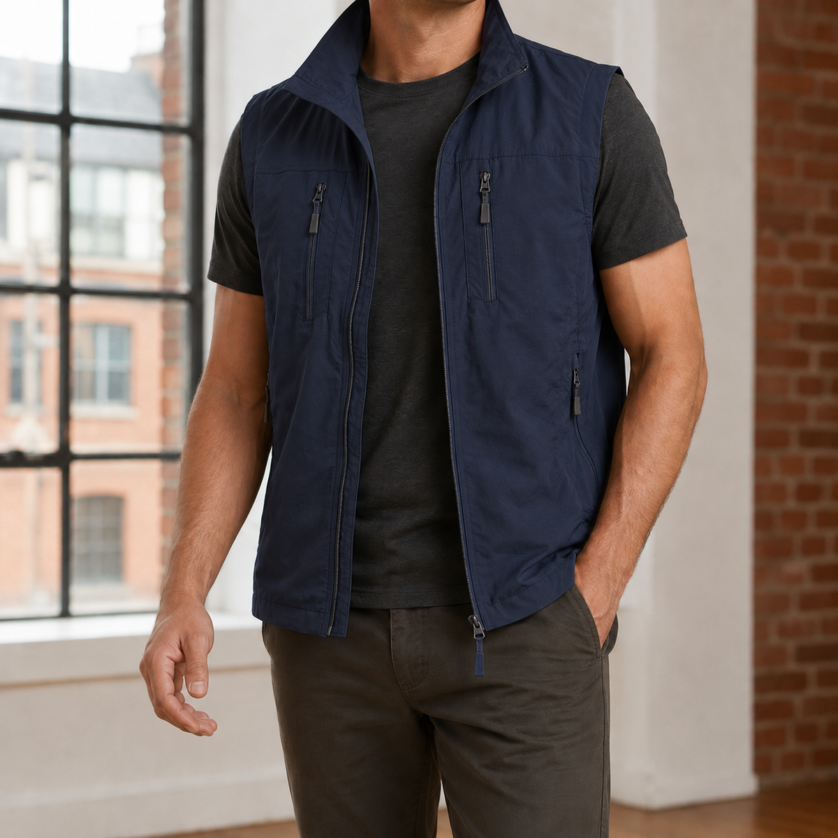 Lightweight women's vest shown in a relaxed, wearable fit
