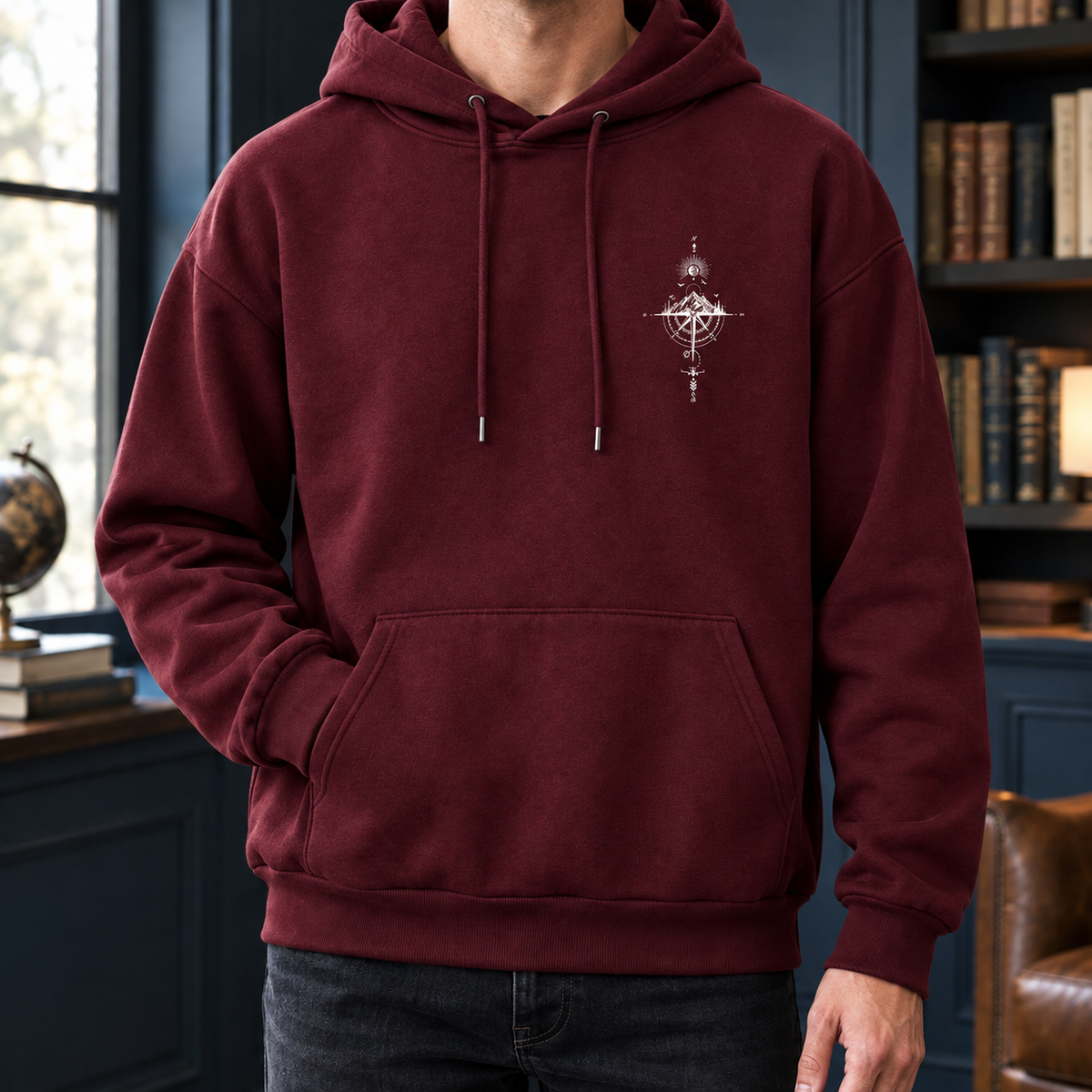 Relaxed Cotton Blend Graphic Hoodie