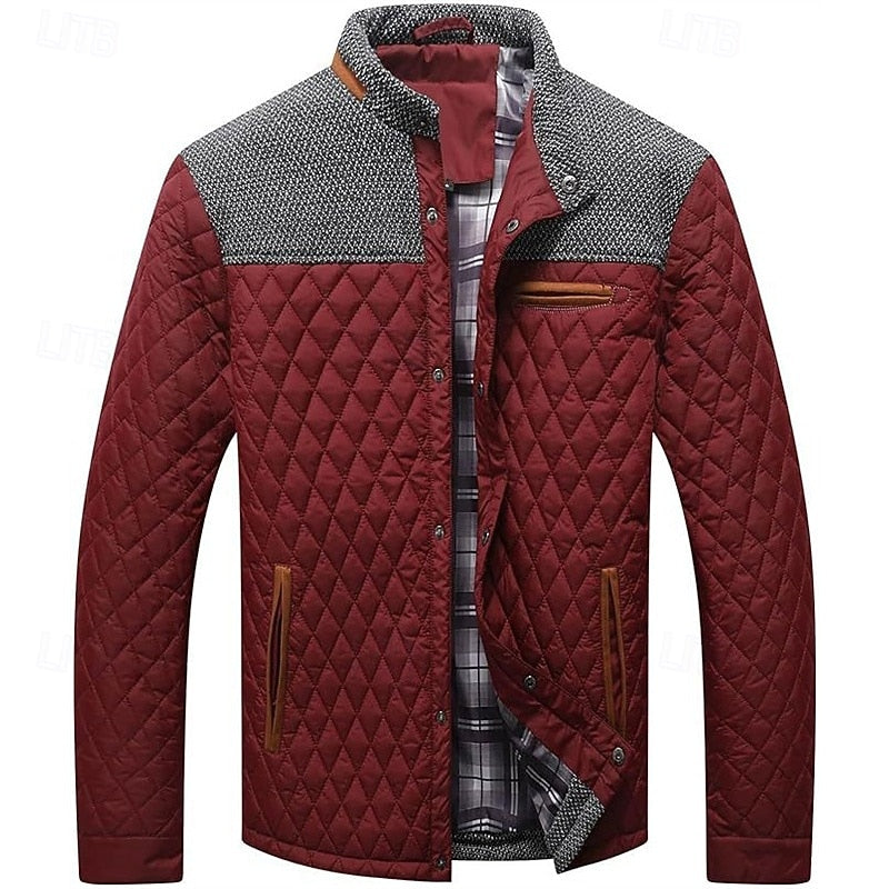 Men's Quilted Stand Collar Jacket
