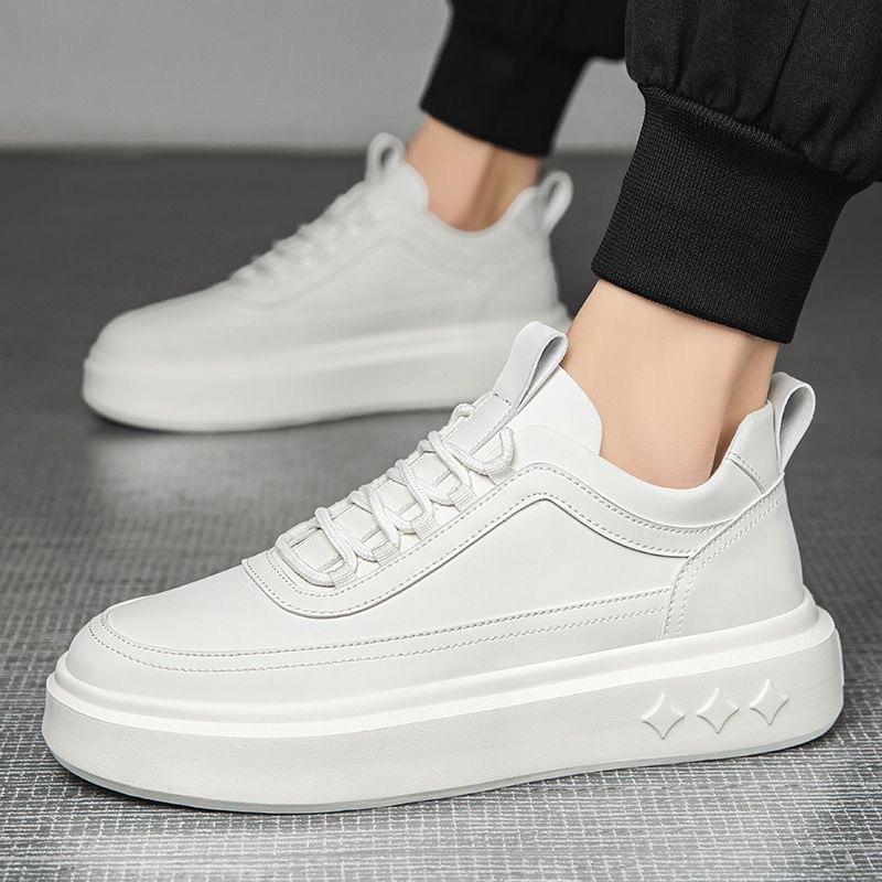 Leather sneakers styled for casual everyday wear