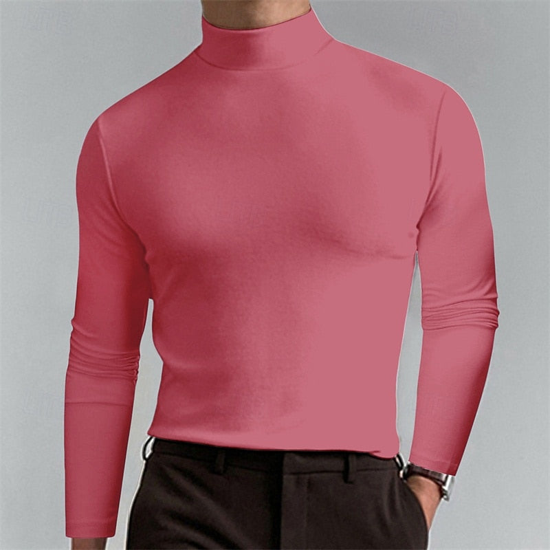Men's Classic Turtleneck Shirt Slim Fit