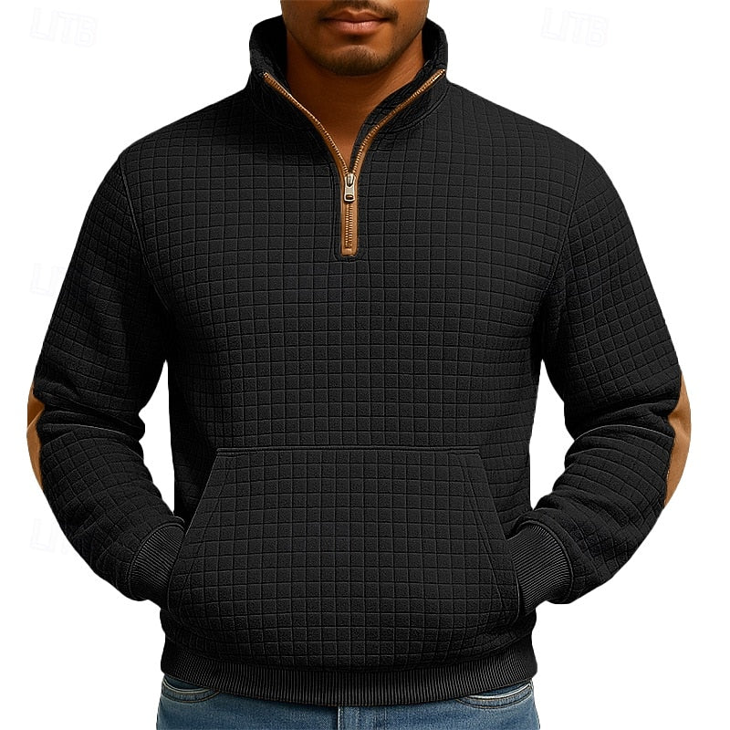 Textured Quarter Zip Sweatshirt