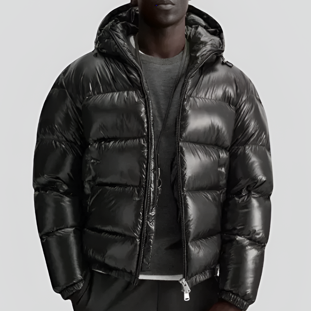 Men's Quilted Hooded Winter Jacket Straight Fit