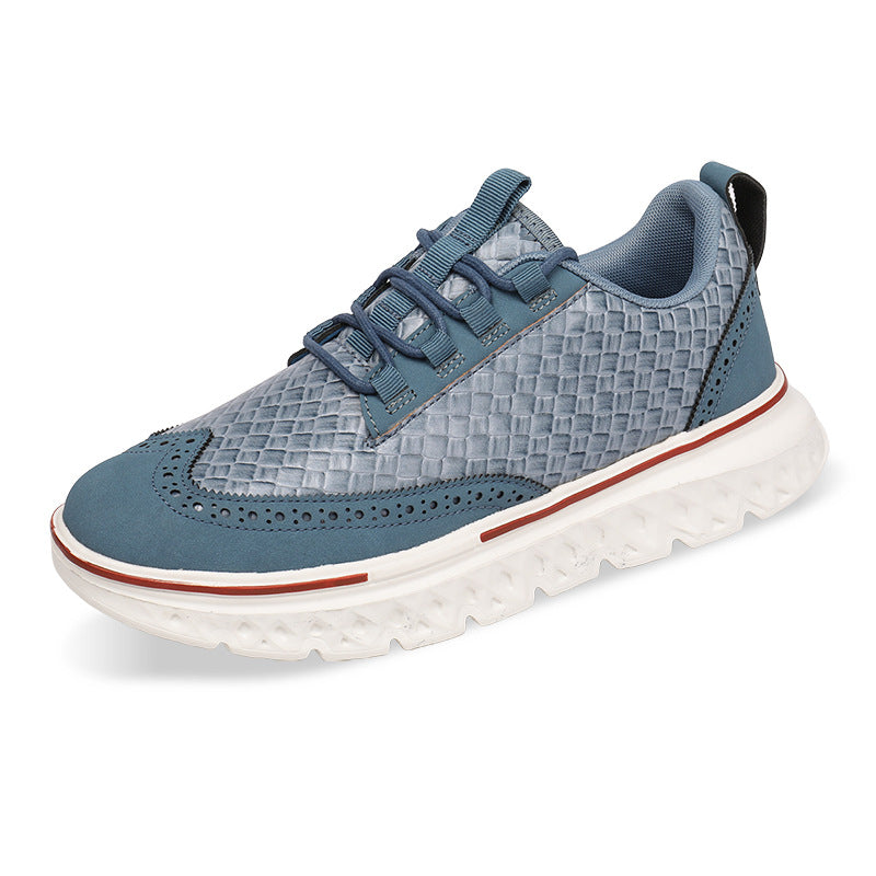 Textured Brogue Sneakers With Sculpted Sole