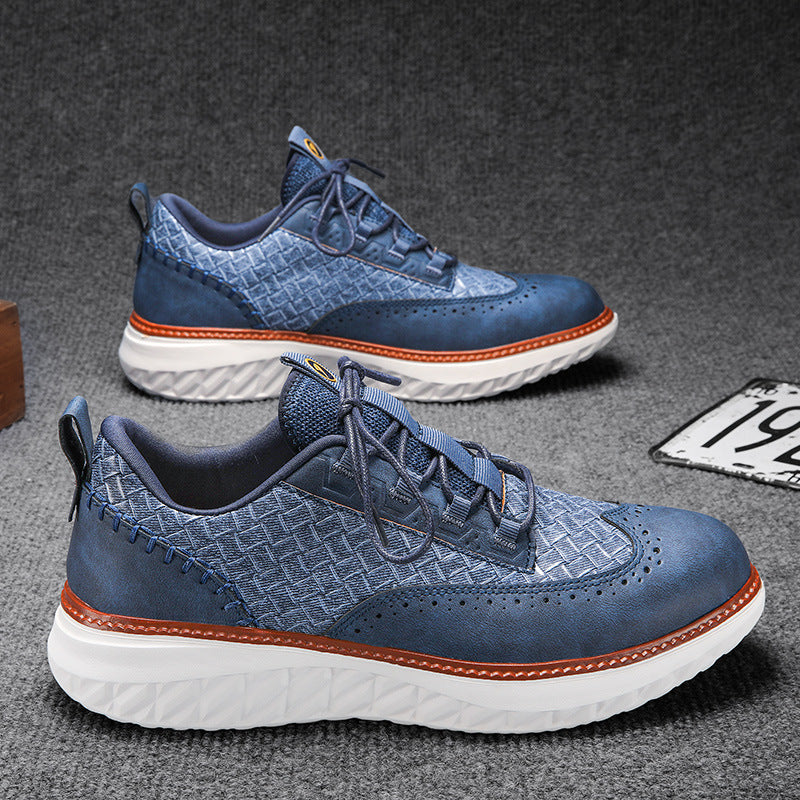 Pair of comfortable casual sneakers shown from the front